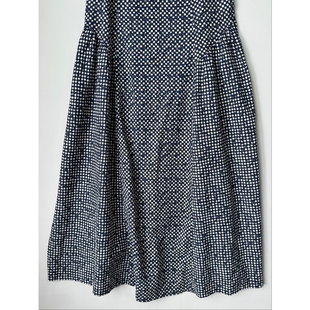 Madewell Drop-Waist Midi Dress in Shibori Checkerboard Print Size 16 NWT - Picture 6 of 10